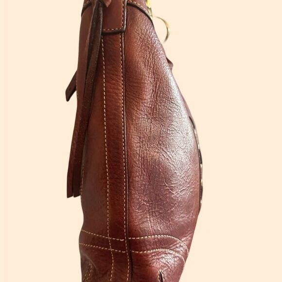 Coach Chelsea Brick Red Laced Leather Shoulder Bag – Y2K Vintage Style - Picture 4 of 7